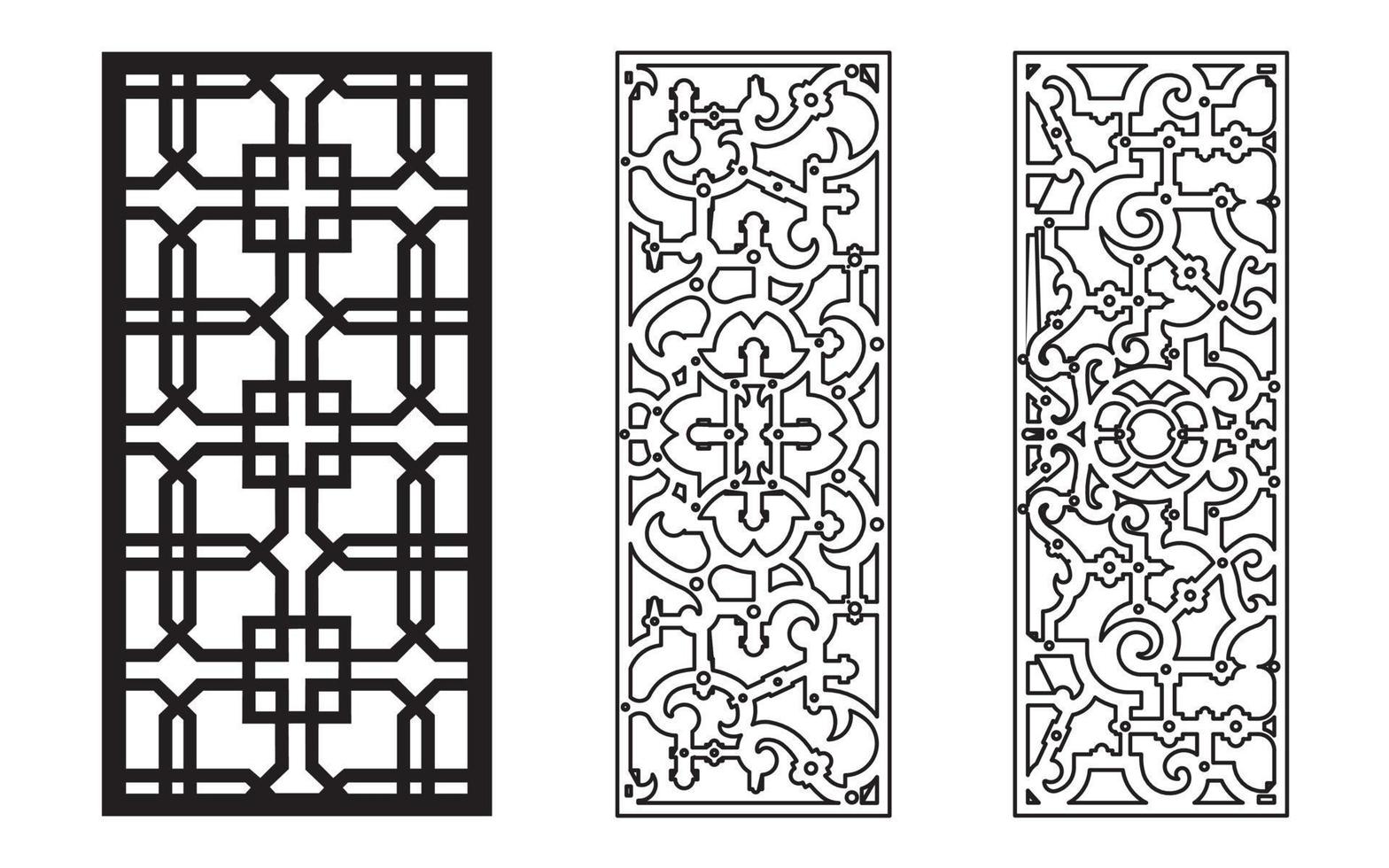 padrões florais decorativos, modelo geométrico para corte a laser cnc vetor