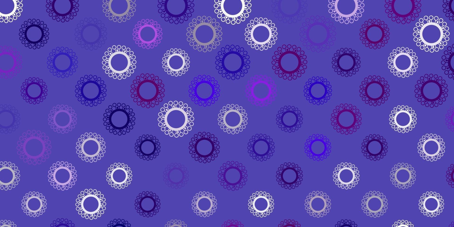 pano de fundo vector roxo escuro com símbolos de vírus.