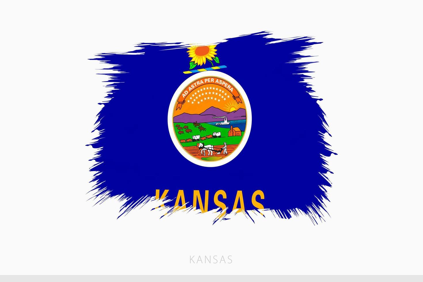grunge bandeira do Kansas, vetor abstrato grunge escovado bandeira do Kansas.