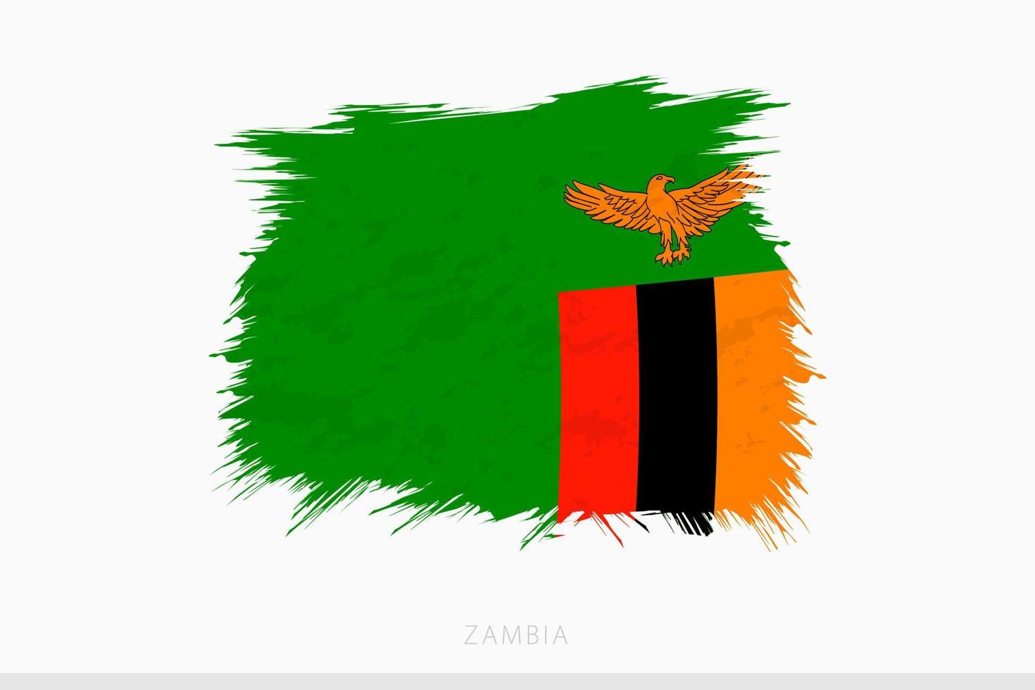grunge bandeira do Zâmbia, vetor abstrato grunge escovado bandeira do Zâmbia.