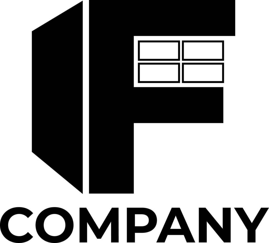 f porta e janela mobília logotipo Projeto pró vetor