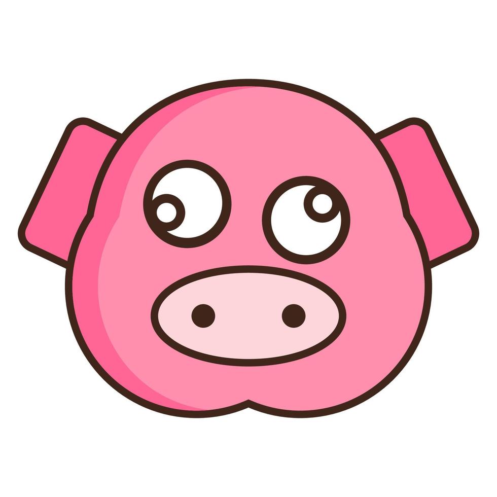 porco face emoticon vetor