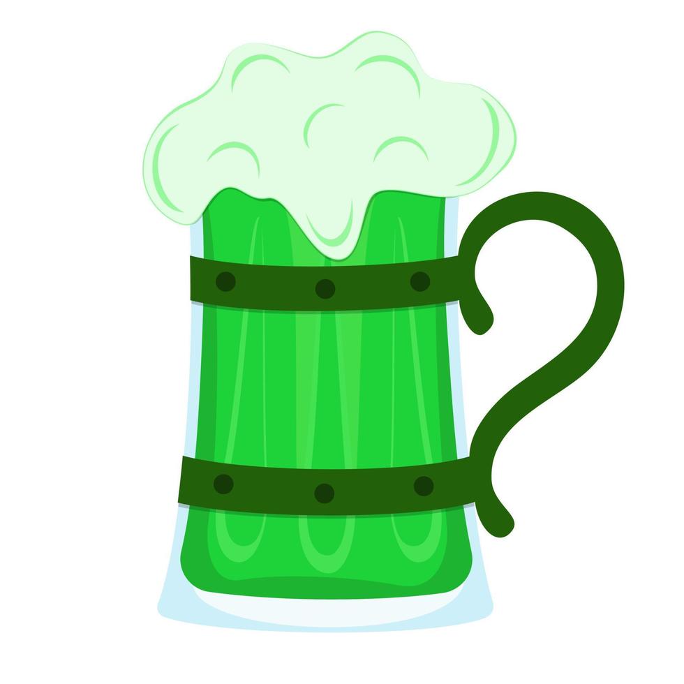 vetor ilustração. ampla caneca do verde cerveja. São Patrício de dia.