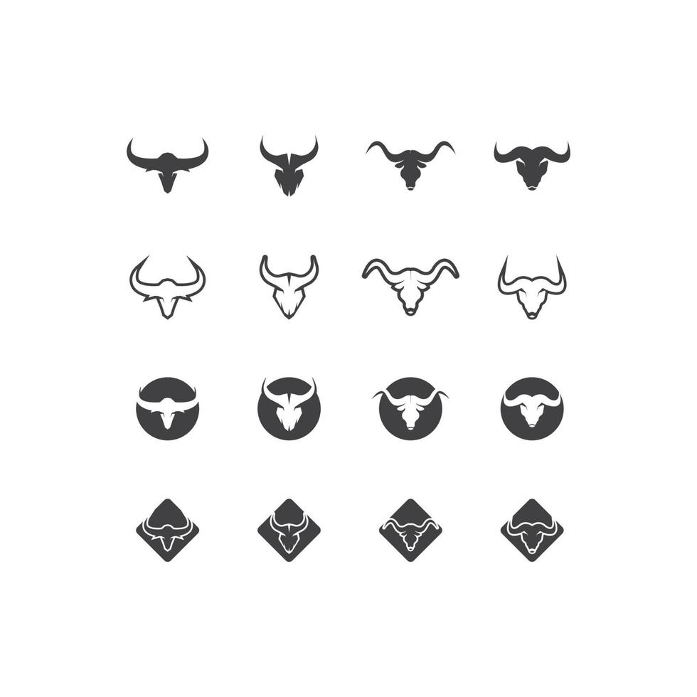 touro chifre logotipo vetor modelo