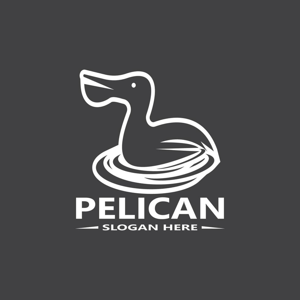 pelicano simples logotipo vetor ilustração