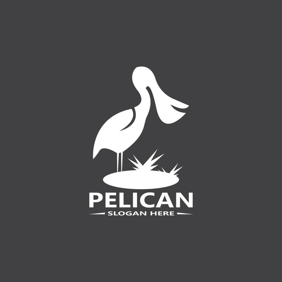 pelicano simples logotipo vetor ilustração