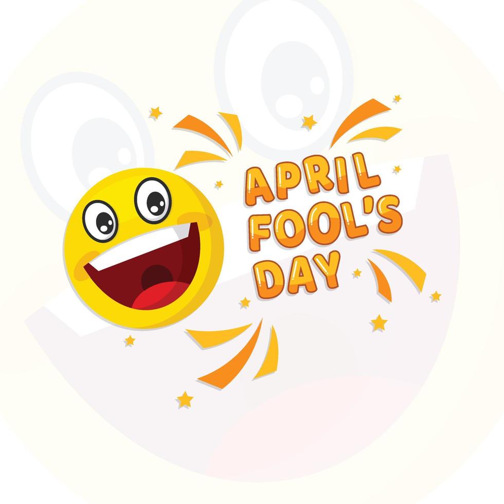 abril tolo dia Fonte logotipo com bobo da corte chapéu ilustração. cartão com feliz face emojis sobre branco fundo. colorida desing. plano vetor fundo ilustração