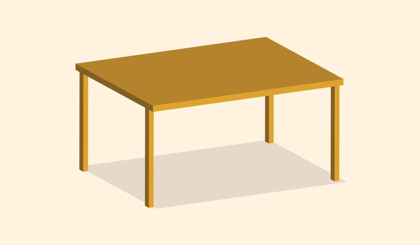 isométrico de madeira mesa vetor Projeto
