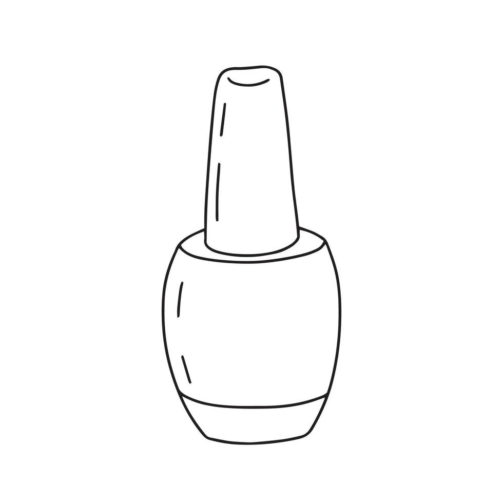 vetor gel polonês vidro garrafa rabisco ilustração. mão desenhado vidro garrafa com unha gel polonês