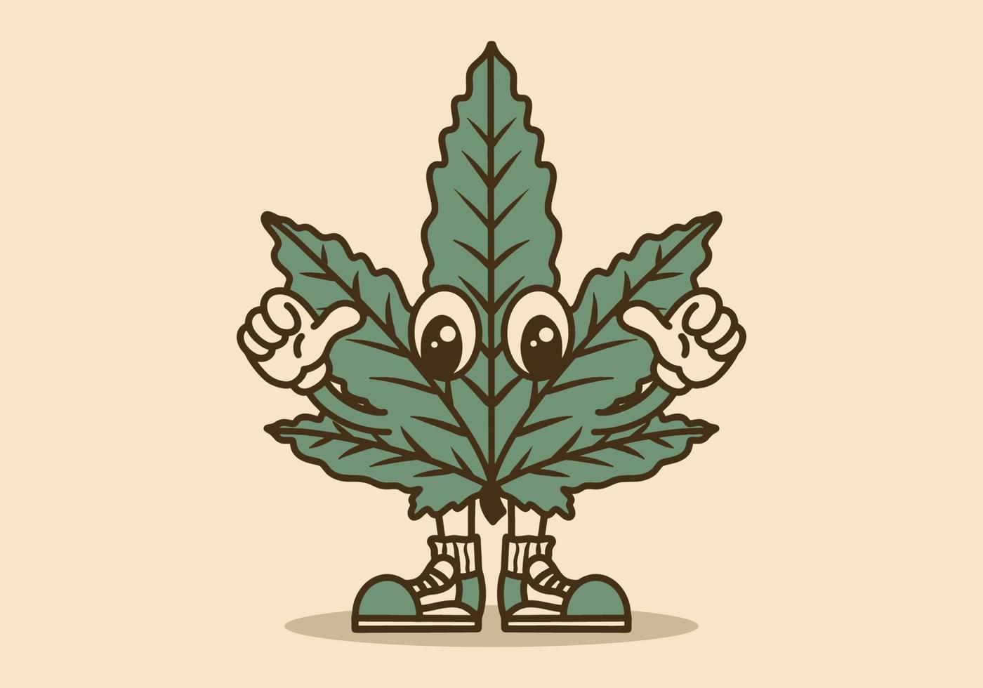 mascote personagem Projeto do em pé cannabis folha vetor