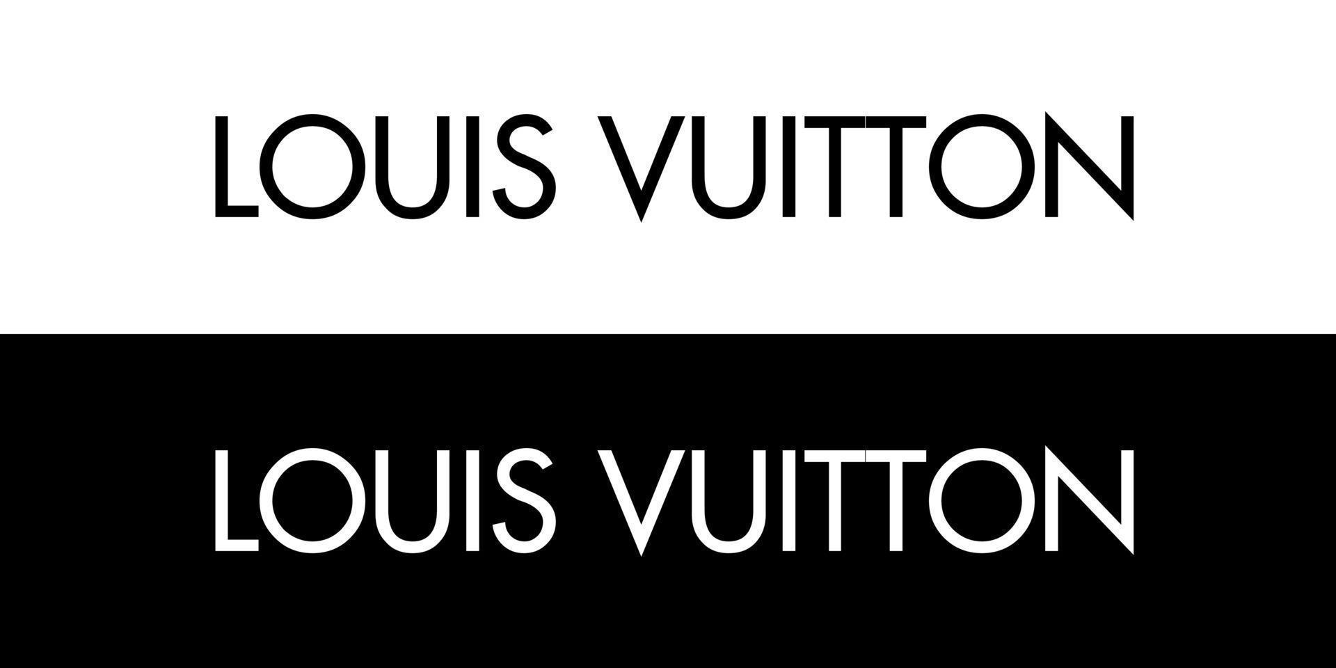 Louis Vuitton logotipo - Louis Vuitton tipo de letra em branco e Preto fundo vetor