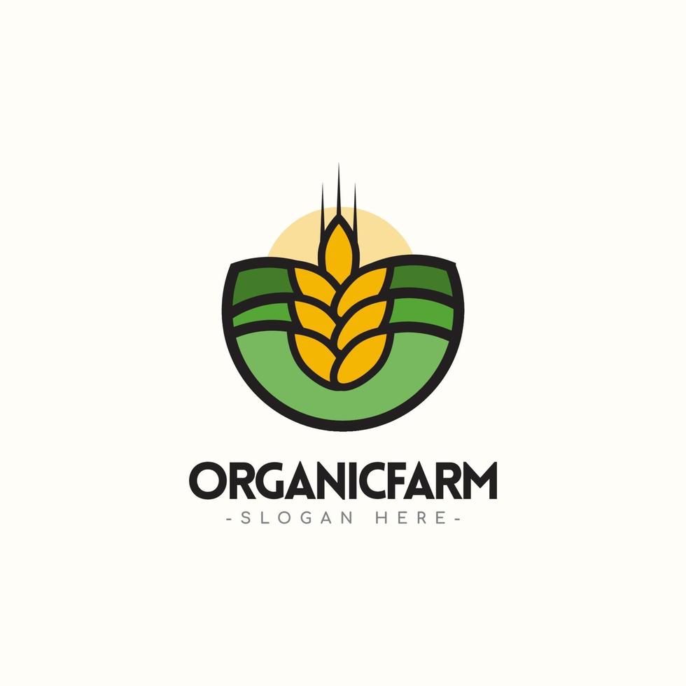 ilustração de design de modelo de vetor de logotipo de fazenda orgânica