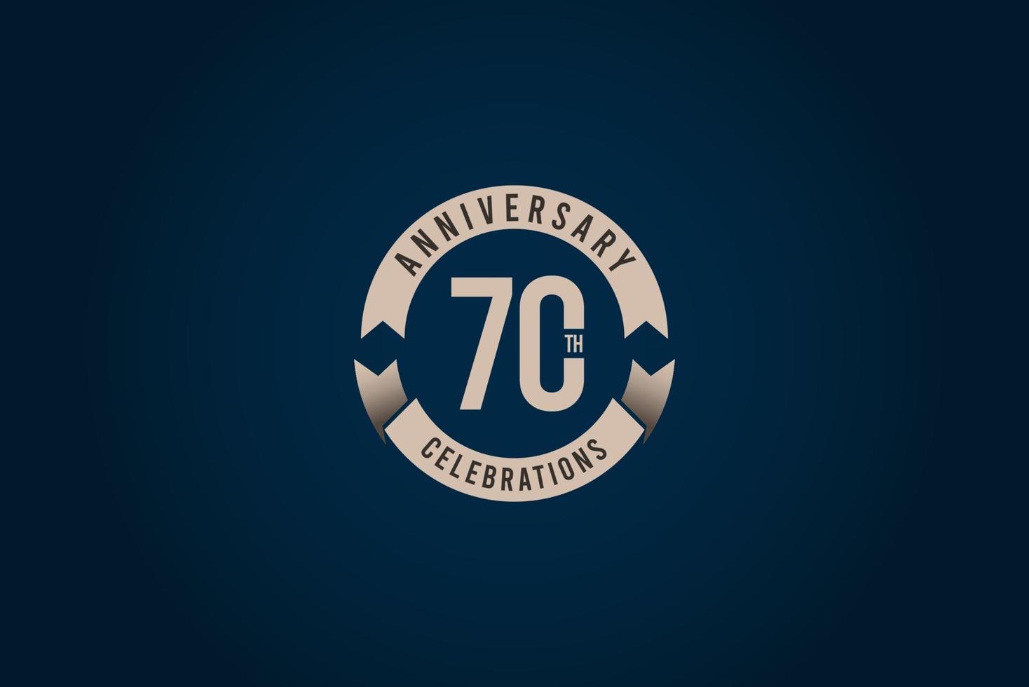 Ilustração de design de modelo de vetor de logotipo de comemoração de aniversário de 70 anos