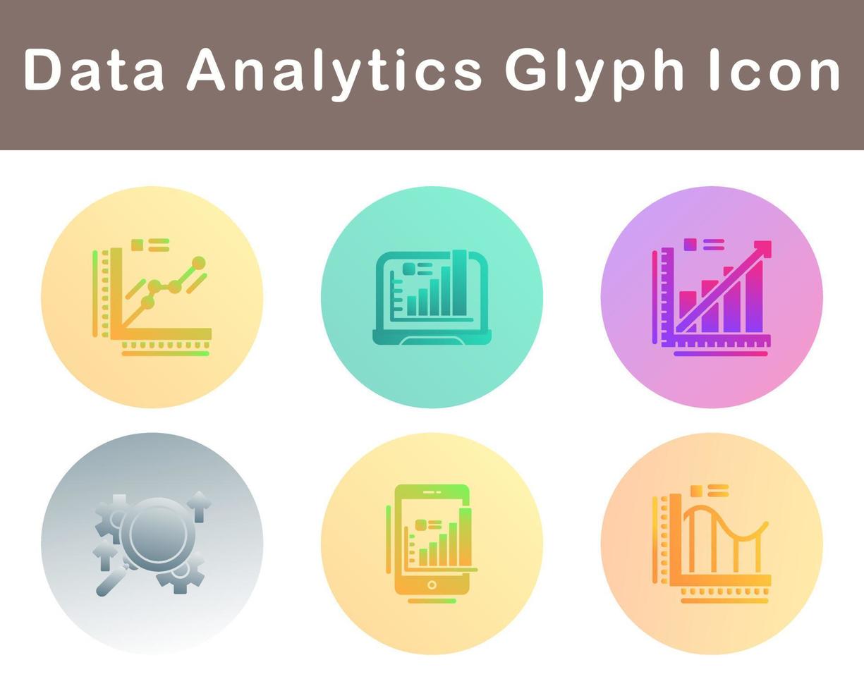 dados analytics vetor ícone conjunto