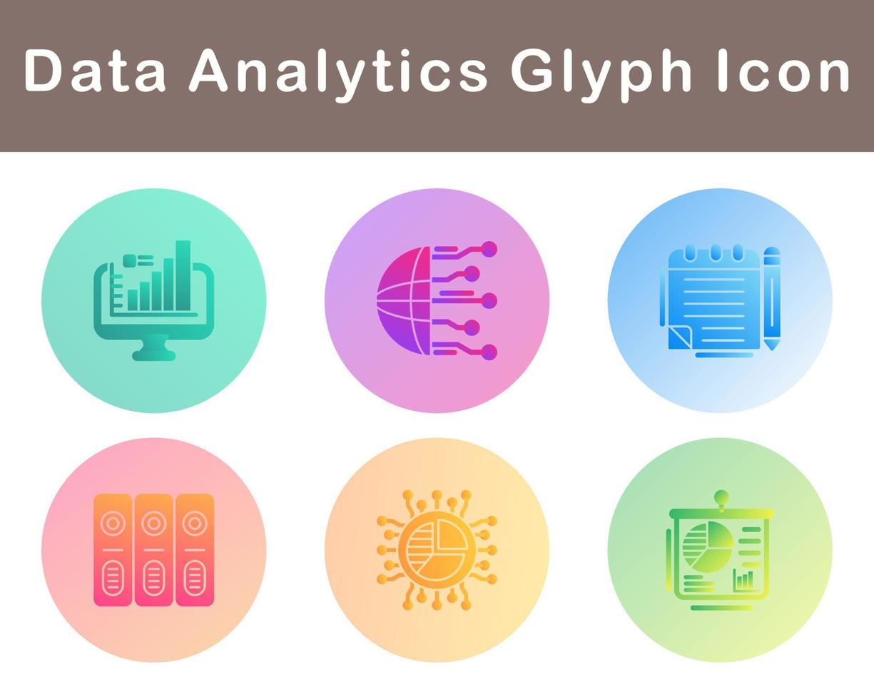 dados analytics vetor ícone conjunto