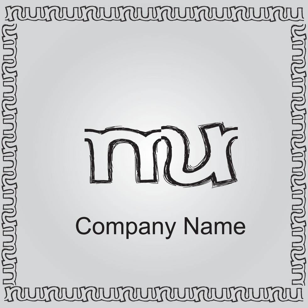 logotipo nu com círculo colorido, com carta de composição listrada, conjuntos de cartões de visita para identidade da empresa, indústria criativa, web. - vetor