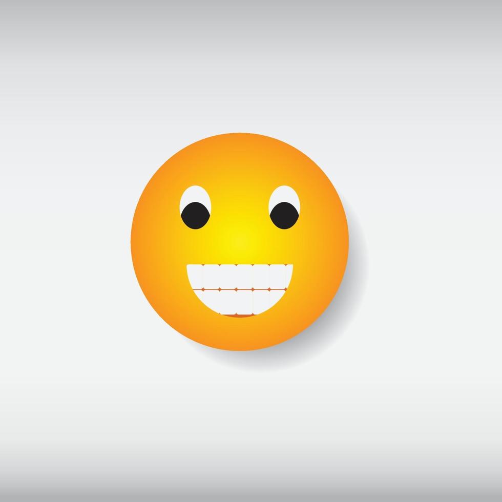 rosto sorridente amarelo ou emoção feliz no trabalho, em papéis e copos de papel. conceito de dia de trabalho feliz vetor