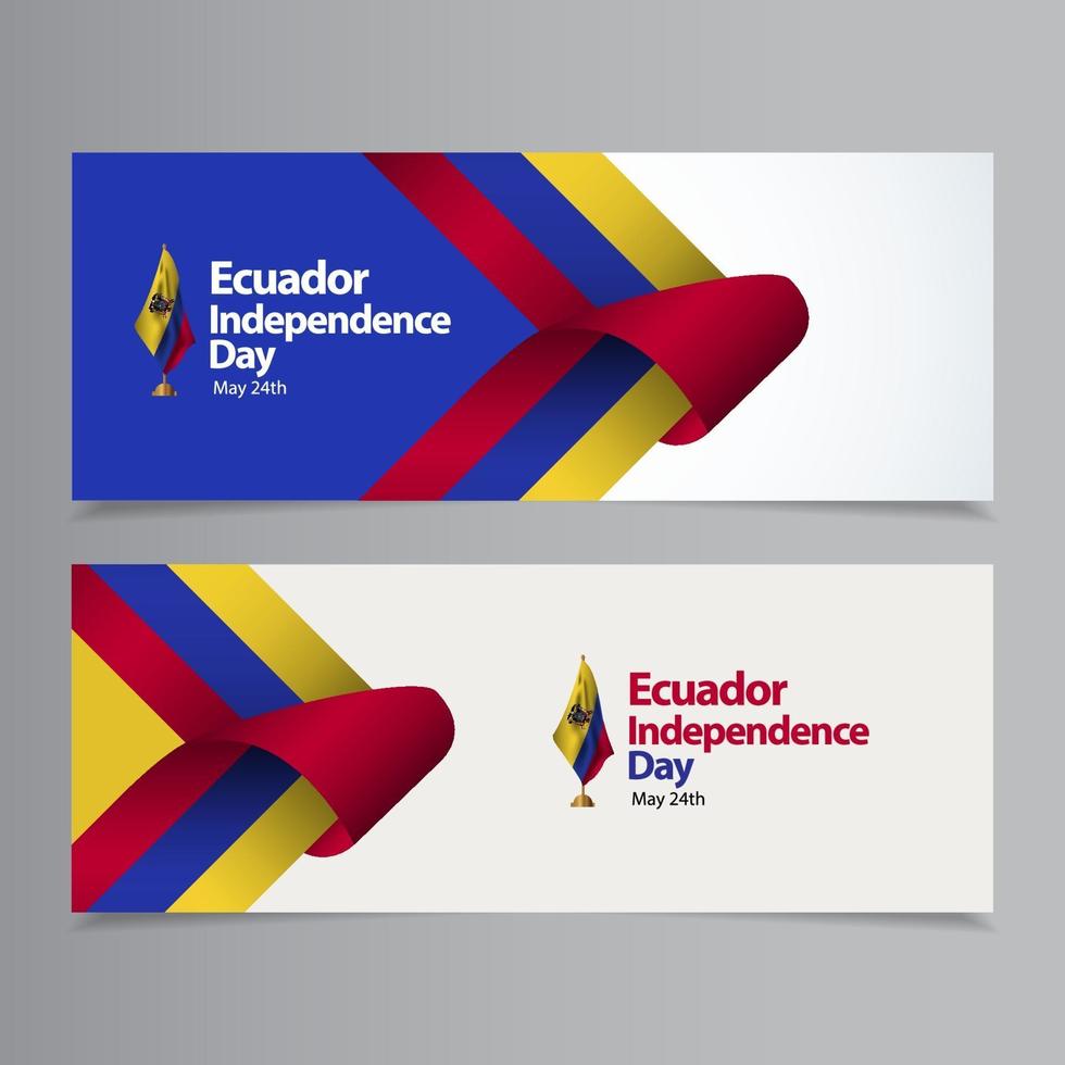 ilustração de design de modelo vetorial feliz celebração do dia da independência do equador vetor