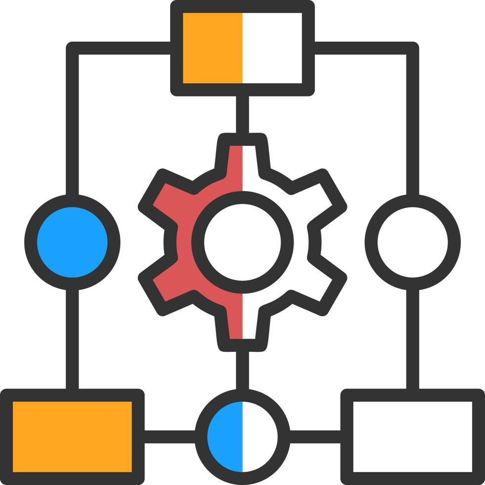 design de ícone de vetor de processo de fluxo de trabalho