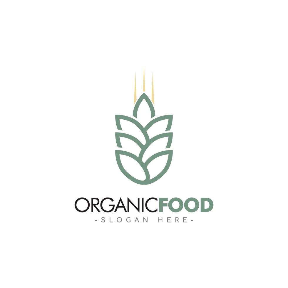 ilustração de design de modelo de vetor de logotipo de alimentos orgânicos