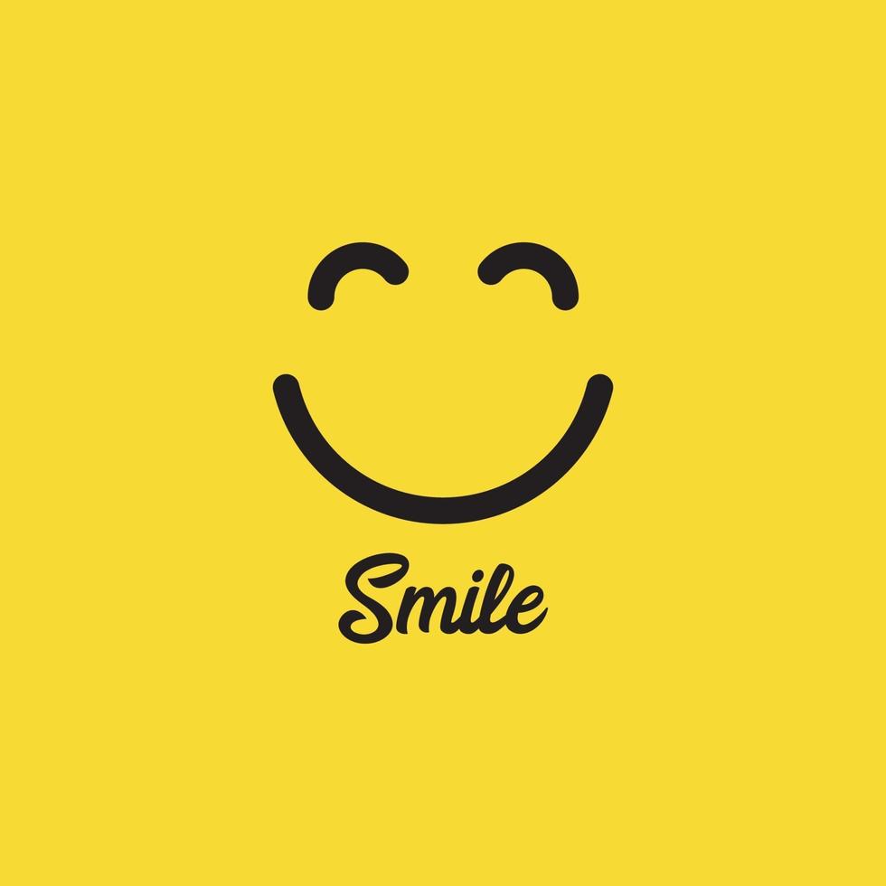 sorriso emoticon logotipo ícone vetor modelo design ilustração