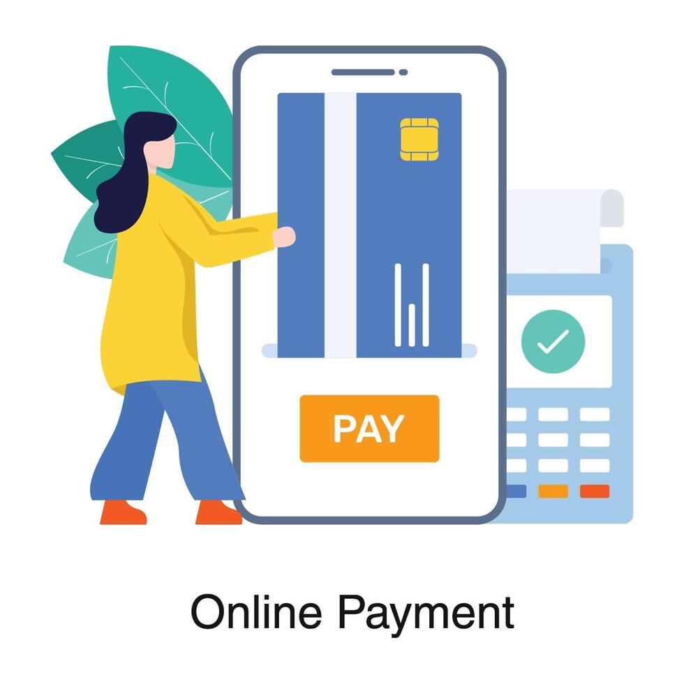conceito de banco e pagamento online vetor