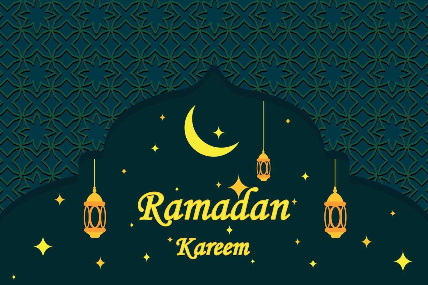 Ramadã kareem vetor ilustração com lua e Estrela decoração