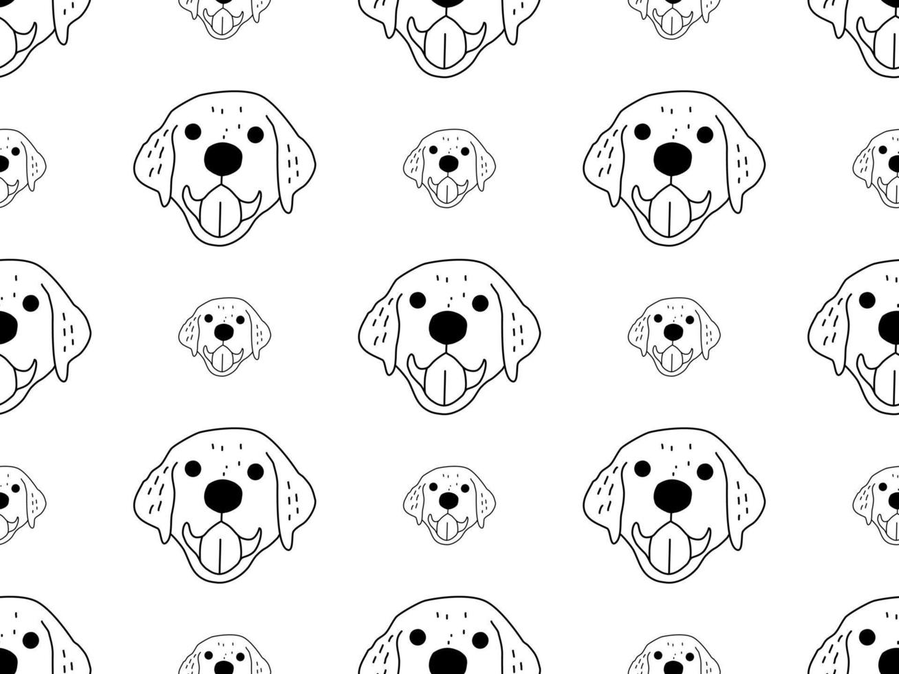 cachorro desenho animado personagem desatado padronizar em branco fundo vetor