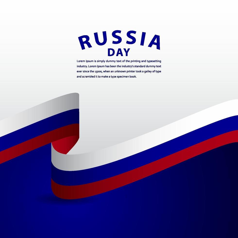 ilustração de design de modelo vetorial feliz celebração do dia da independência da Rússia vetor