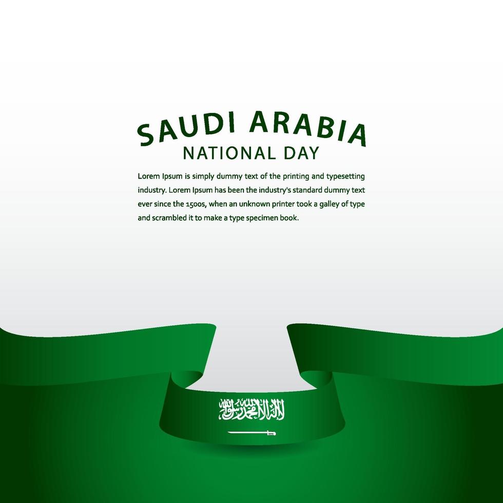 ilustração de design de modelo vetorial feliz arábia saudita celebração do dia nacional vetor