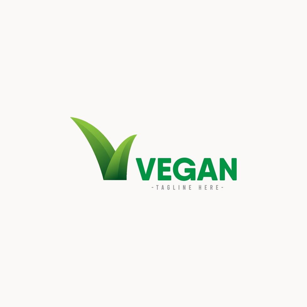 ilustração do projeto do modelo do vetor do ícone do logotipo vegan