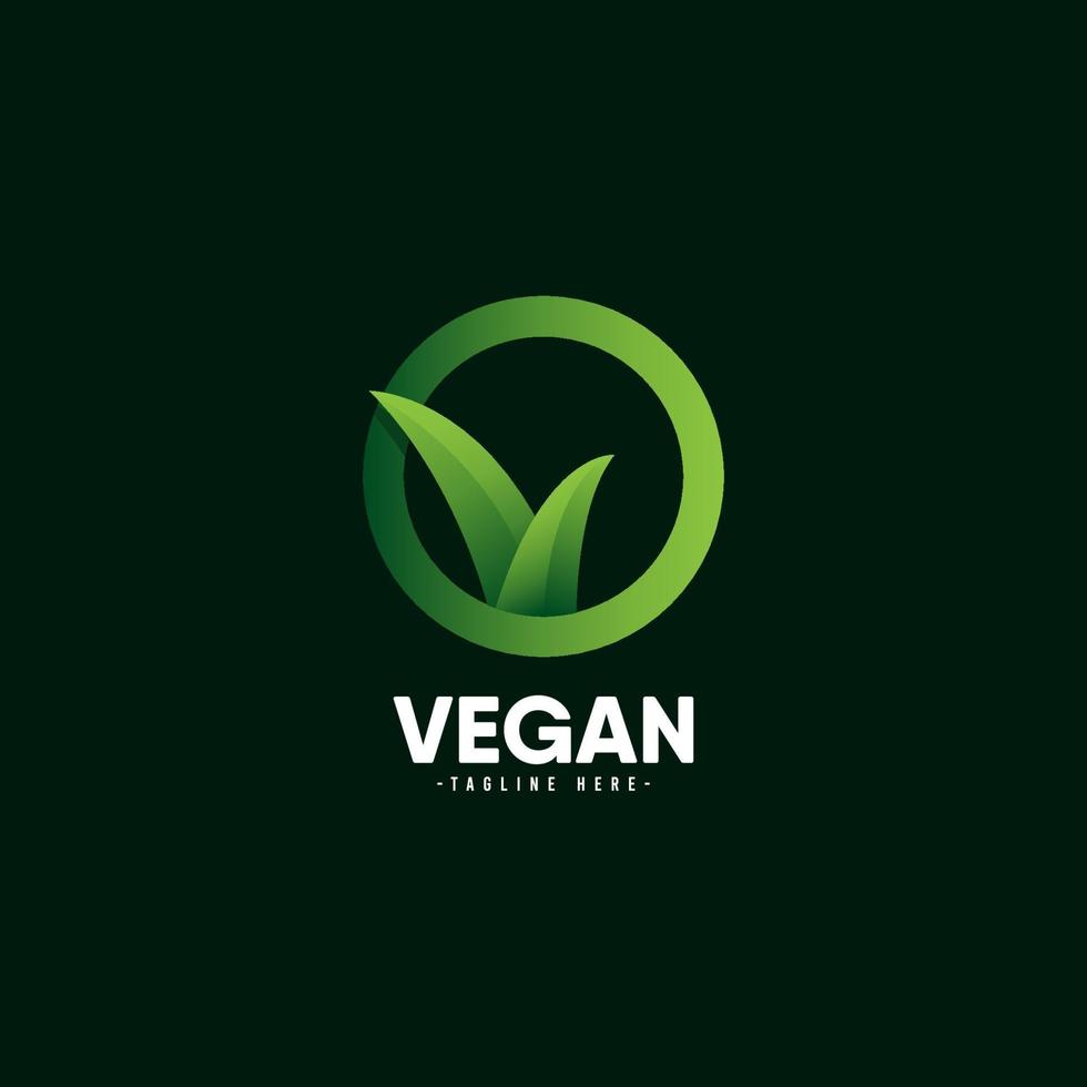 ilustração do projeto do modelo do vetor do ícone do logotipo vegan