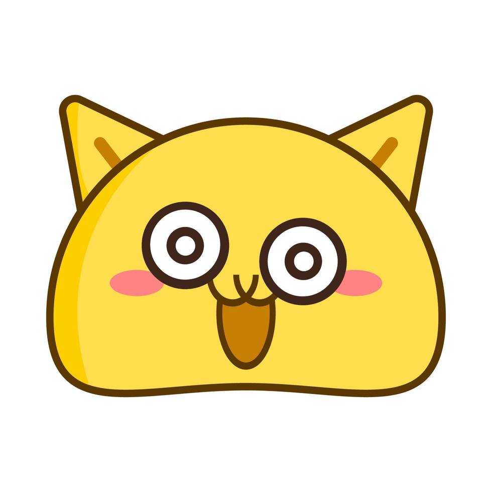 fofa gato emoticon face vetor