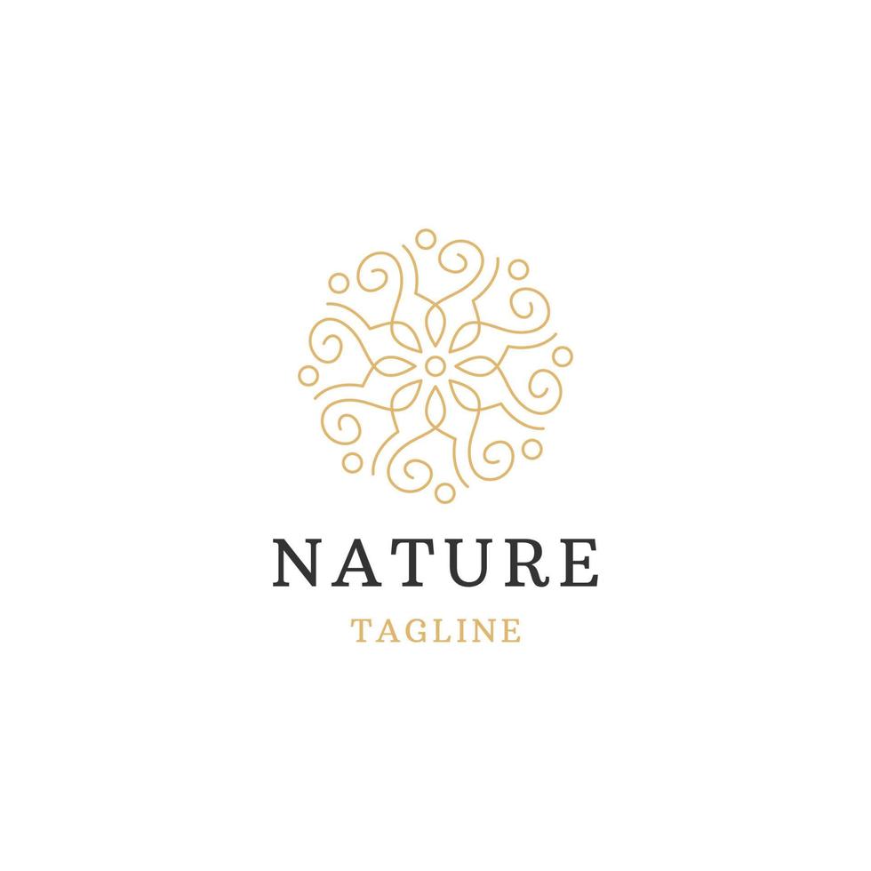 boutique de natureza do modelo de design de ícone de logotipo de linha de folha vetor