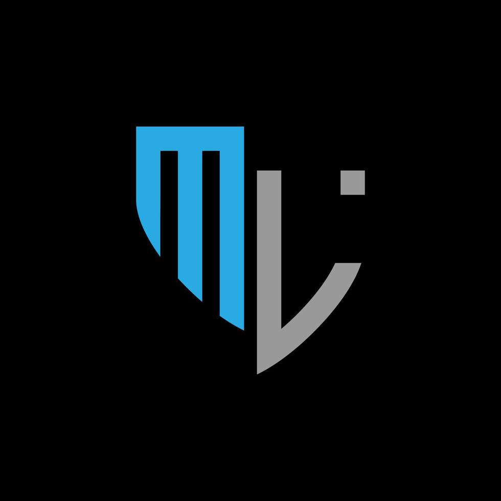 ml abstrato monograma logotipo Projeto em Preto fundo. ml criativo iniciais carta logotipo conceito. vetor