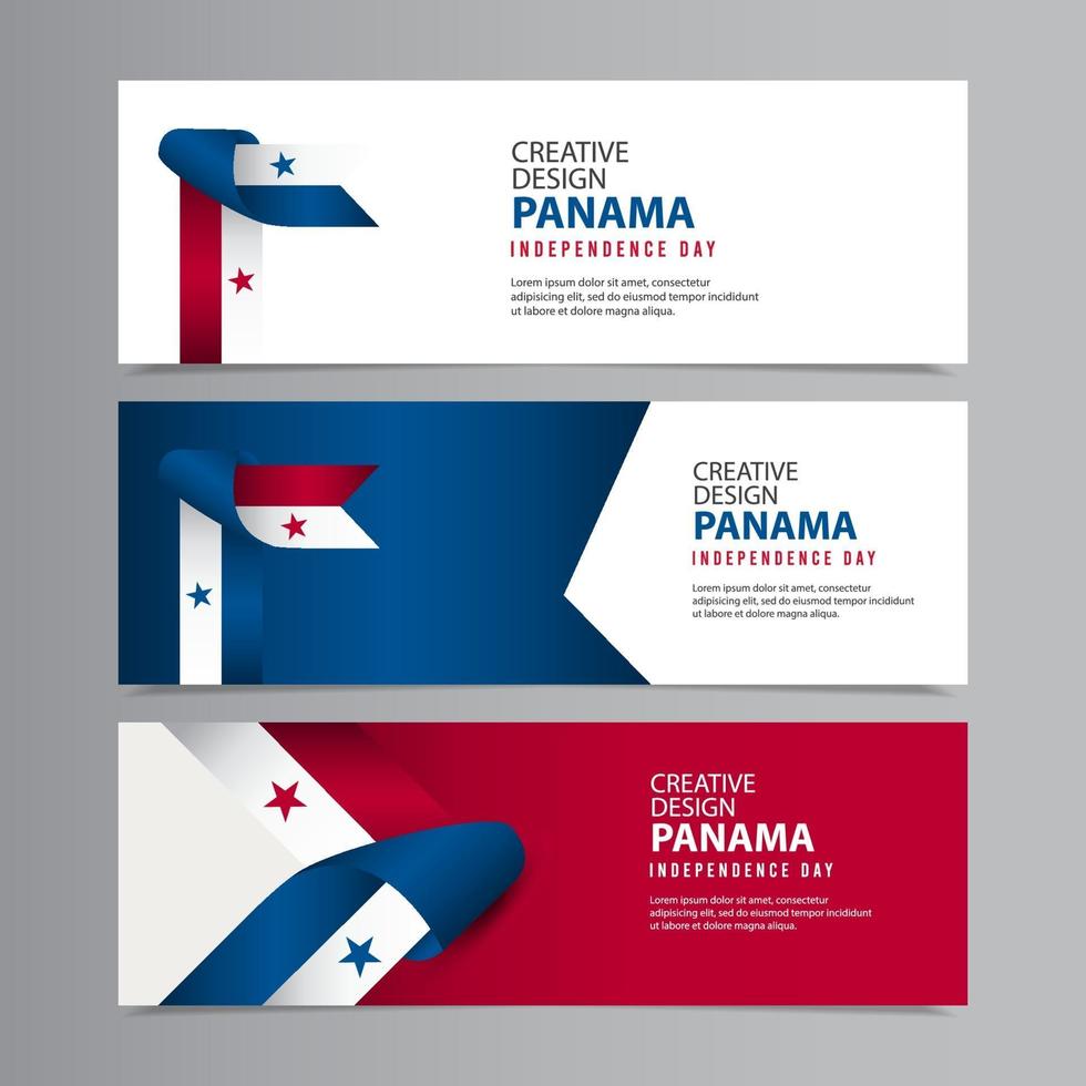 ilustração de modelo vetorial design criativo feliz dia da independência do Panamá vetor