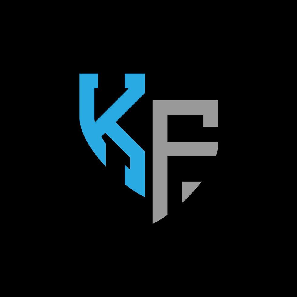 kf abstrato monograma logotipo Projeto em Preto fundo. kf criativo iniciais carta logotipo conceito. vetor