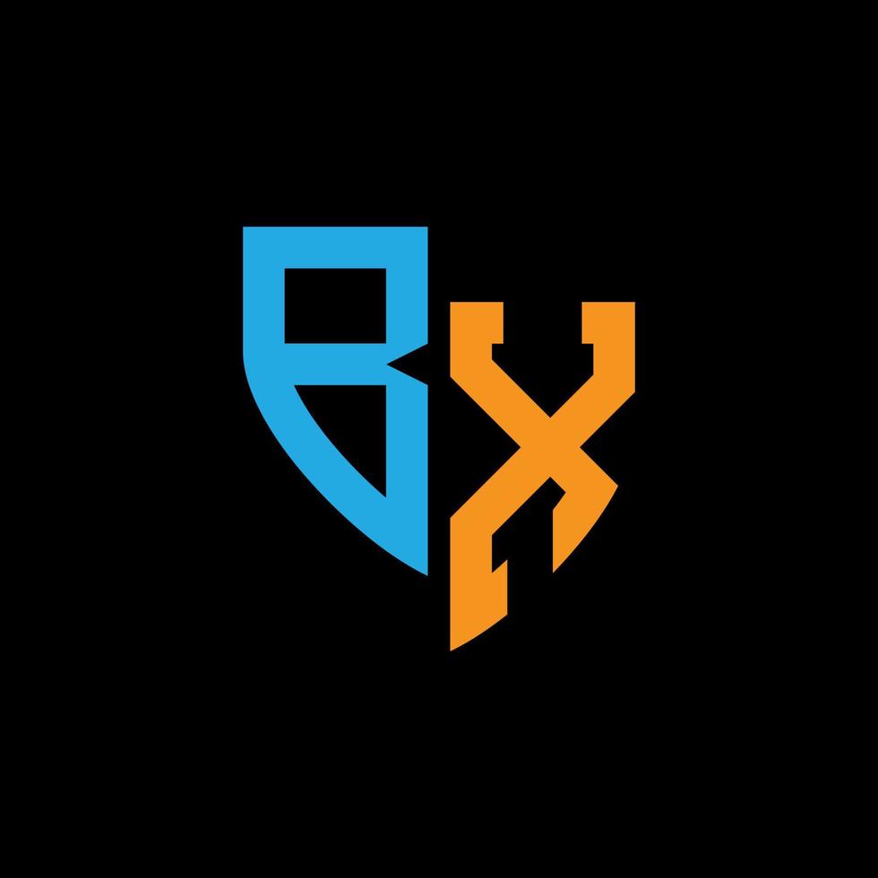 bx abstrato monograma logotipo Projeto em Preto fundo. bx criativo iniciais carta logotipo conceito. vetor