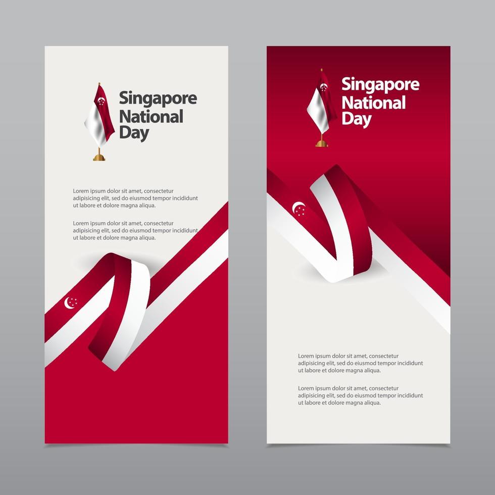 celebração do dia da independência de Singapura feliz ilustração de design de modelo de vetor de mercado criativo