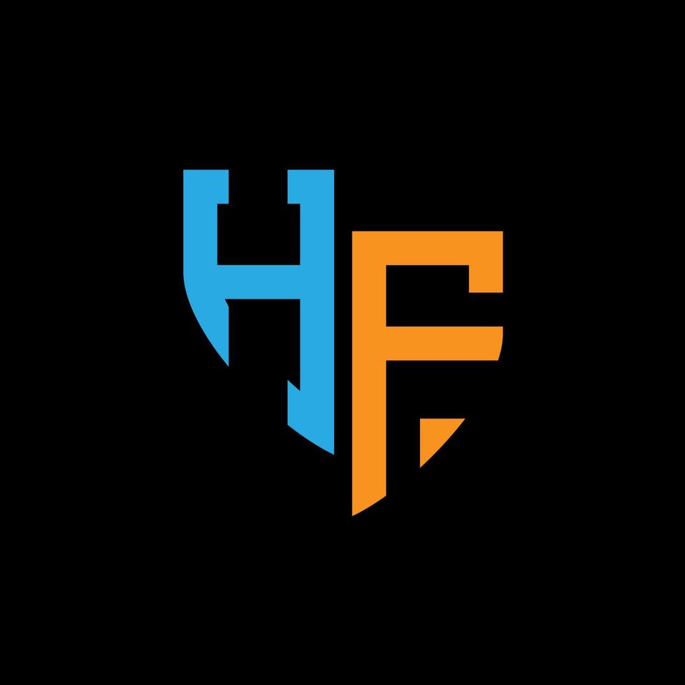 hf abstrato monograma logotipo Projeto em Preto fundo. hf criativo iniciais carta logotipo conceito. vetor