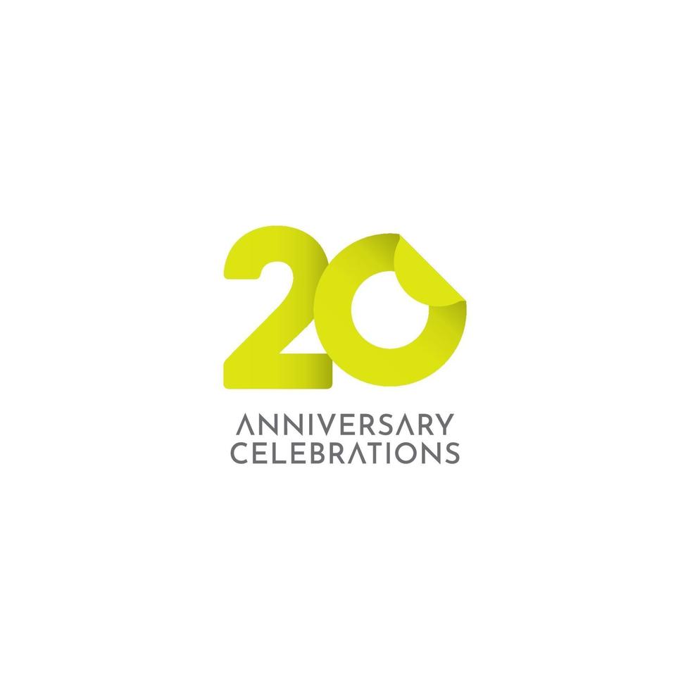 20 anos de comemoração de aniversário de vetor logotipo ícone modelo de design ilustração