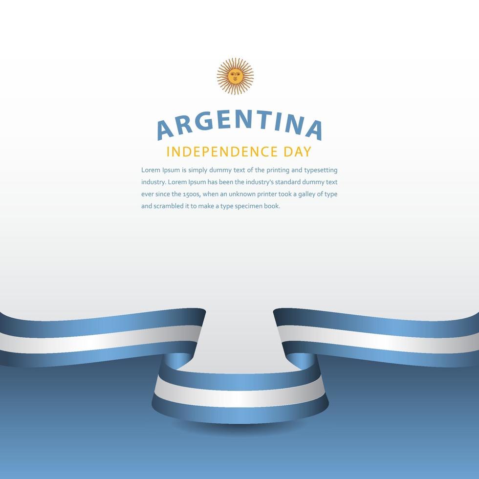 ilustração de design de modelo vetorial feliz celebração do dia da independência da Argentina vetor