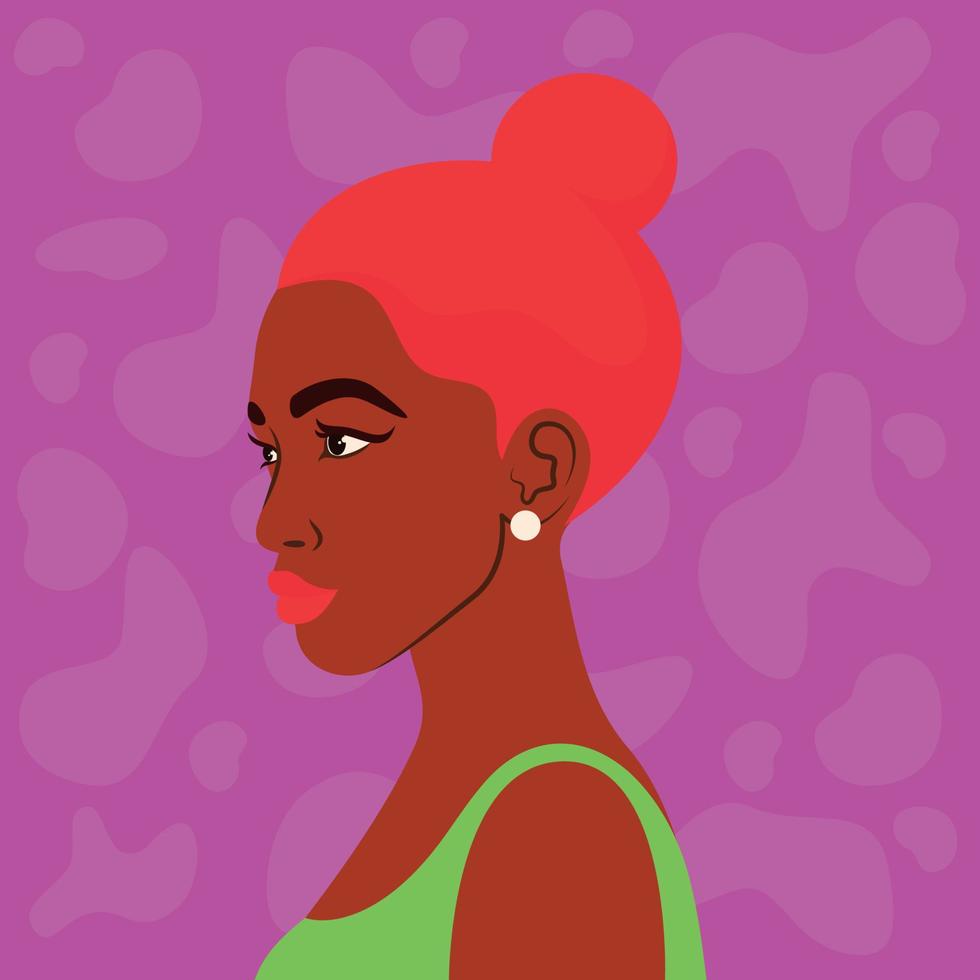 vetor ilustração do lindo Preto mulher. africano americano bonita menina