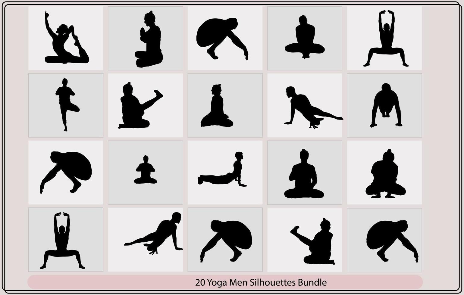 silhueta homem dentro ioga postura, silhueta do uma homem fazendo meditação, ioga silhuetas dentro vetor, meditando homem vetor