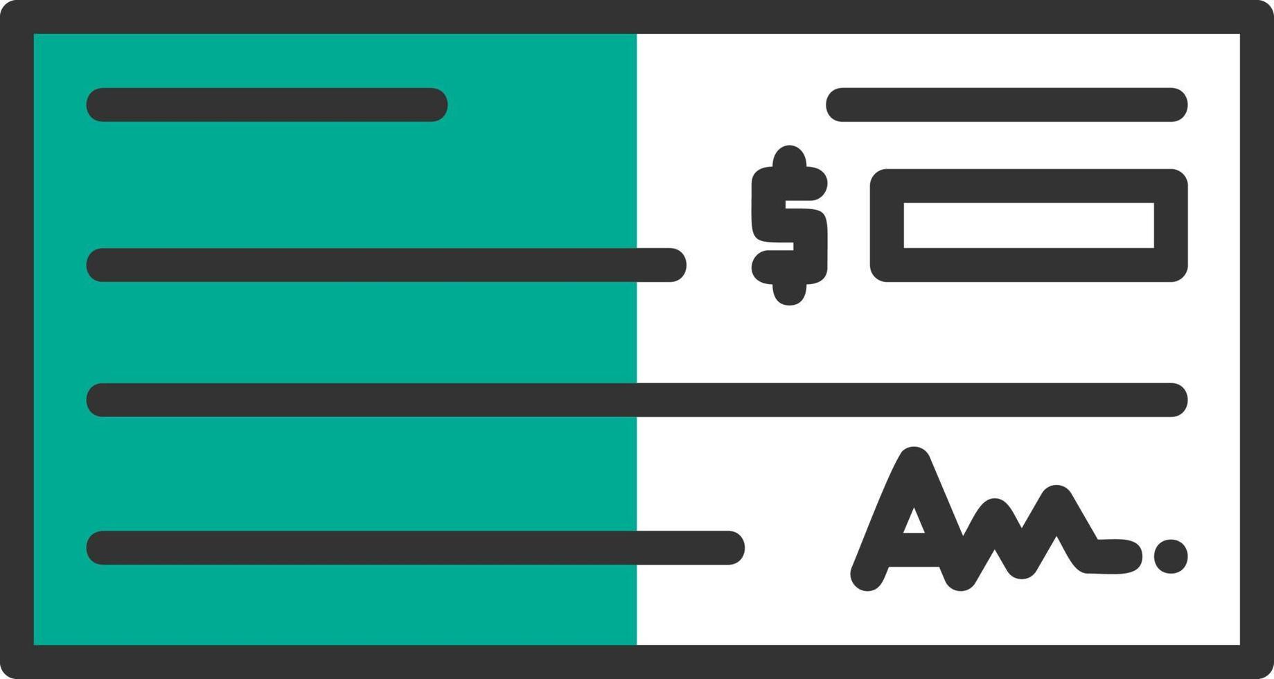 design de ícone vetorial de cheque bancário vetor