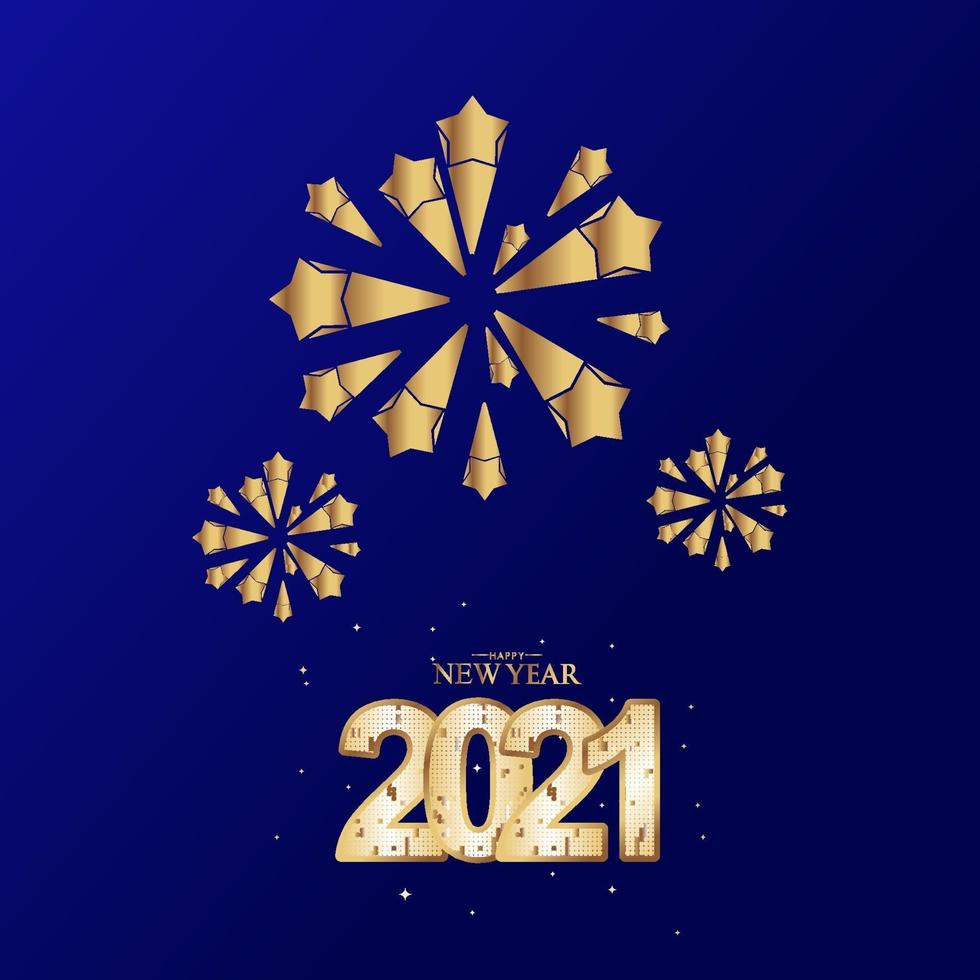 feliz ano novo 2021 celebração ilustração vetorial modelo design vetor