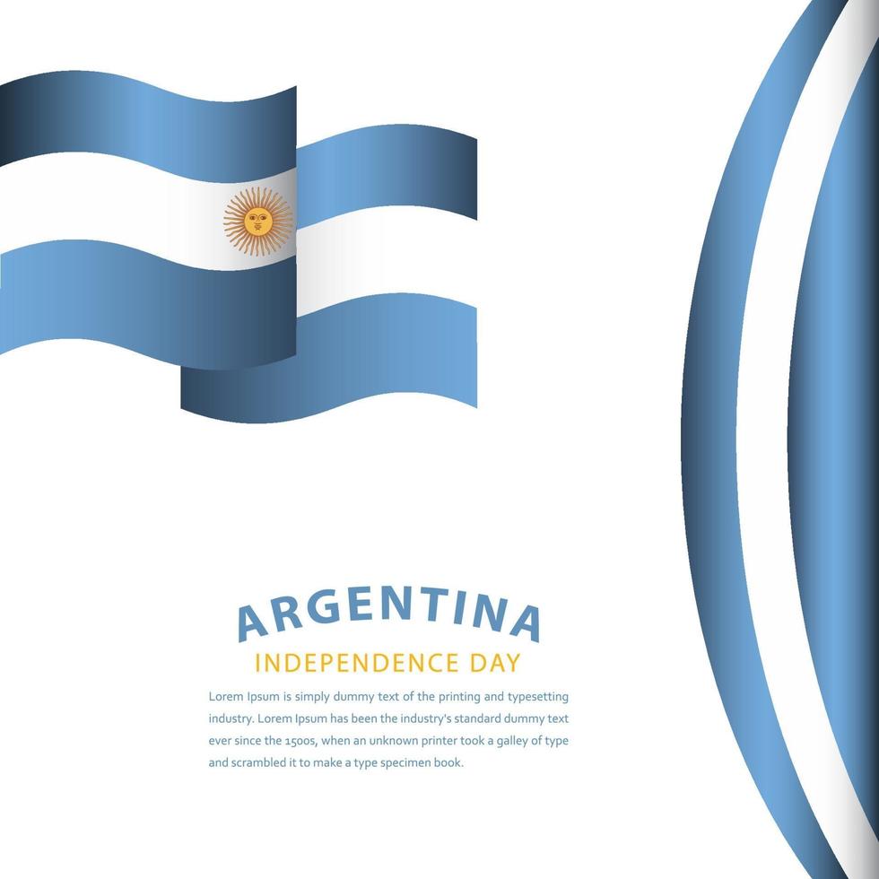 ilustração de design de modelo vetorial feliz celebração do dia da independência da Argentina vetor