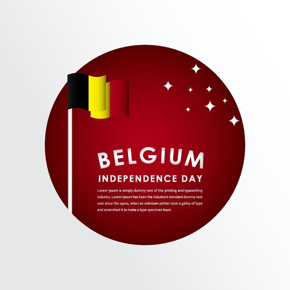 feliz comemoração do dia da independência da bélgica ilustração vetorial design de modelo vetor