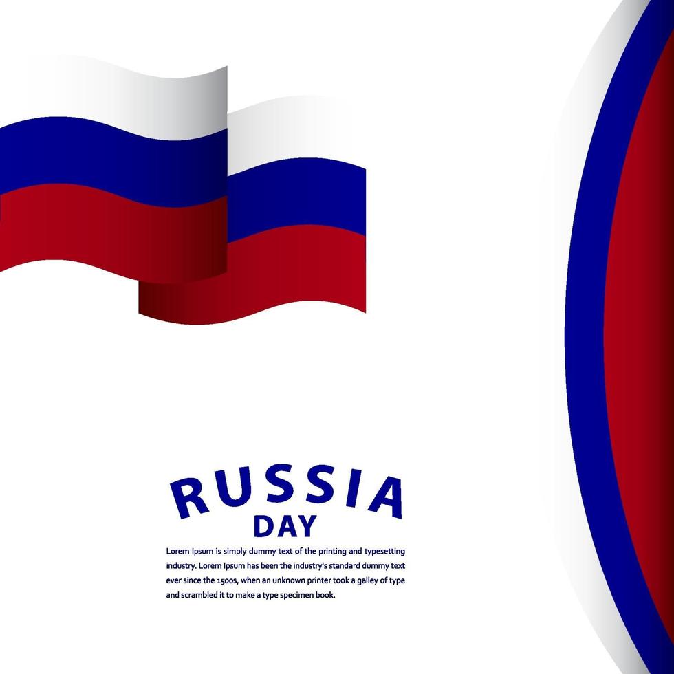 ilustração de design de modelo vetorial feliz celebração do dia da independência da Rússia vetor