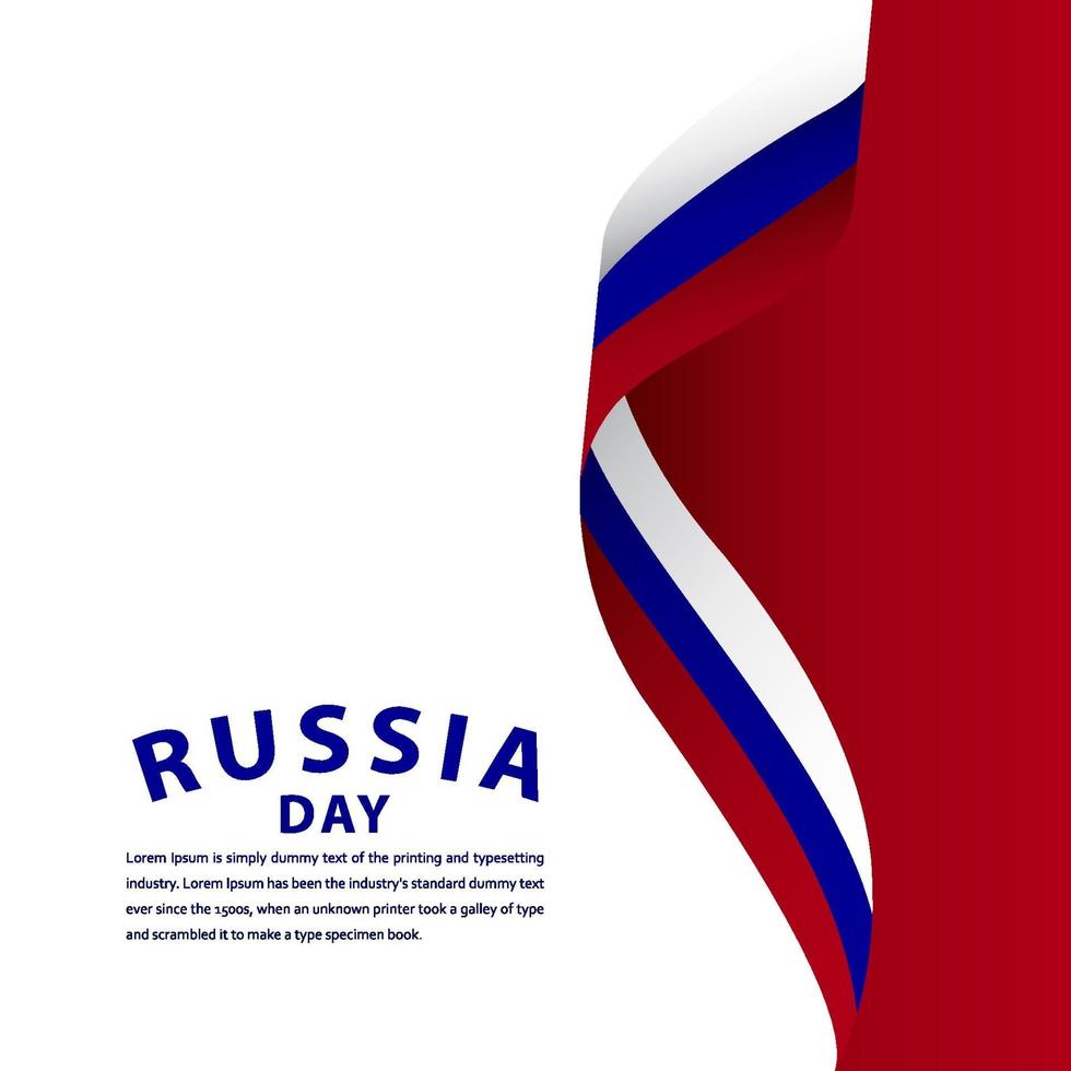 ilustração de design de modelo vetorial feliz celebração do dia da independência da Rússia vetor